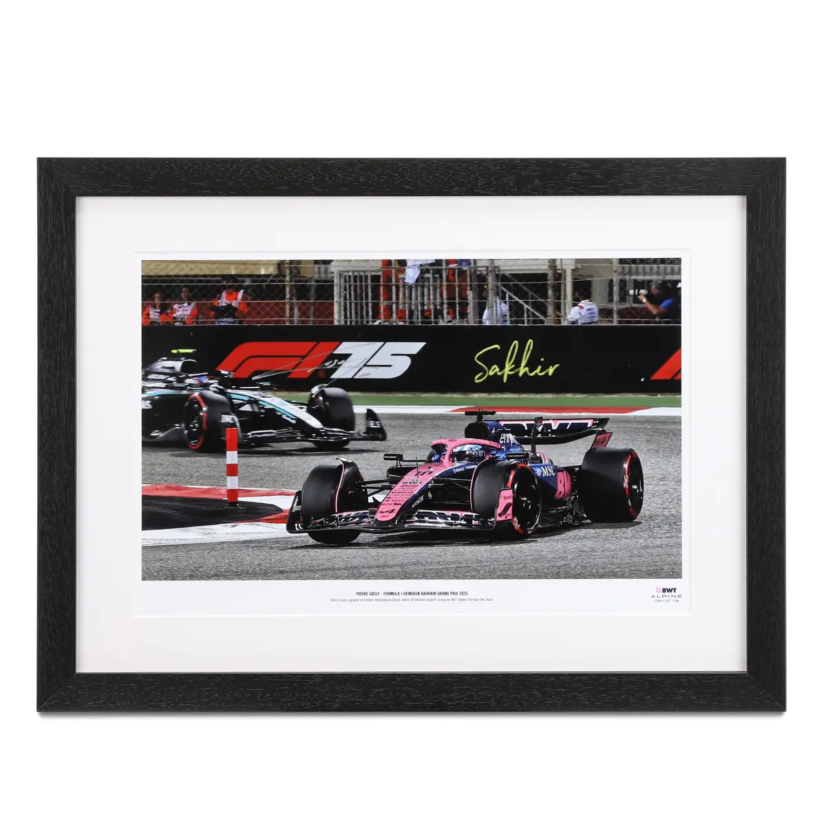 Pierre Gasly Signed 2025 Bwt Alpine F1 Team Photo - Bahrain Gp 1