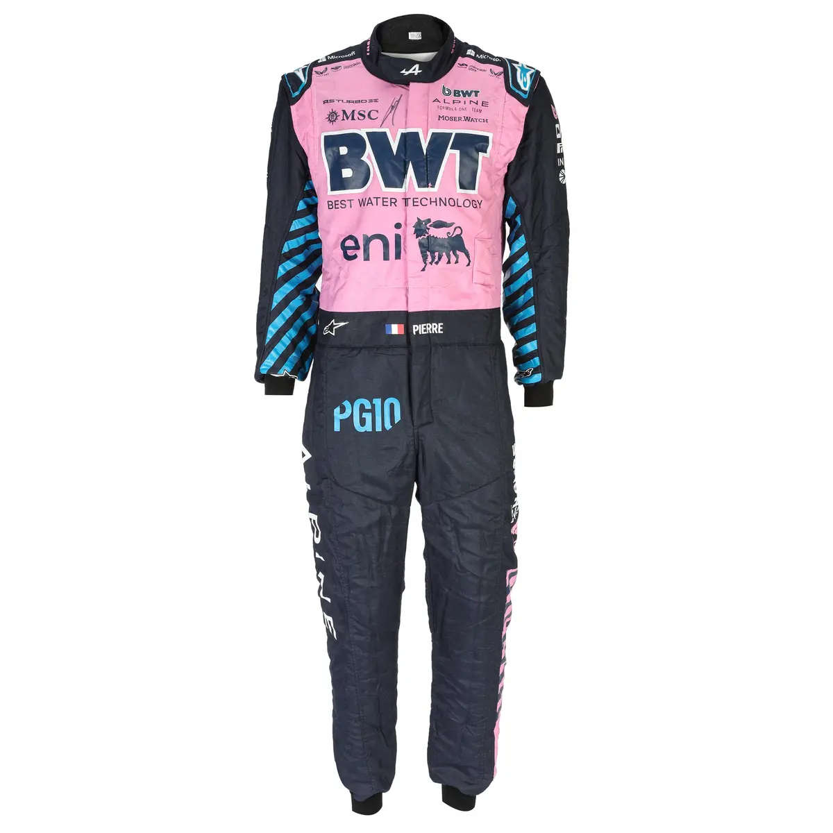 The Miami Auction Lot 009 - Pierre Gasly Signed 2025 Race Used Bwt Alpine Formula One Team Suit - Austin Gp 1