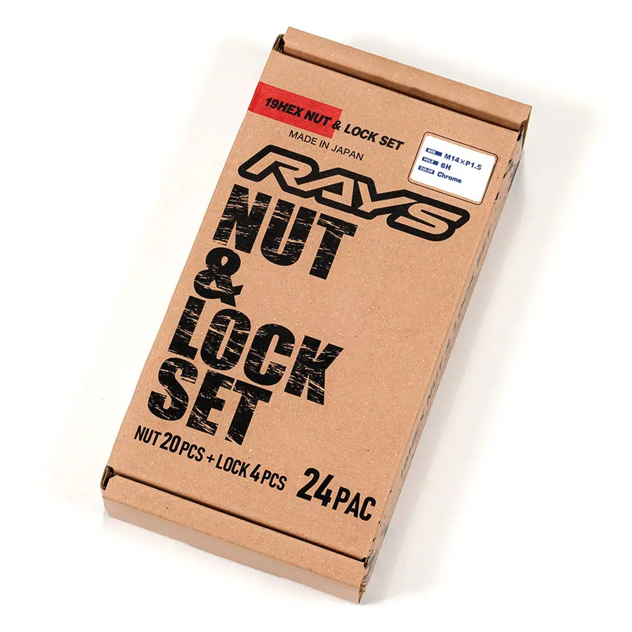 Rays 19Hex L33 6-Hole Lock And Nut Set - Set Of 24 / Black / 14X1.50 Part Number: Rays-W191415b6h 1