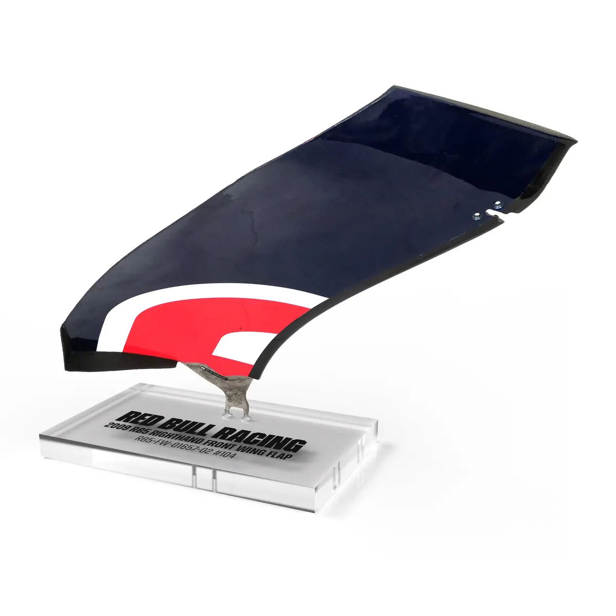 Red Bull Racing 2009 Rb5 Grand Prix Used Right Hand Front Wing Flap On Plinth 1