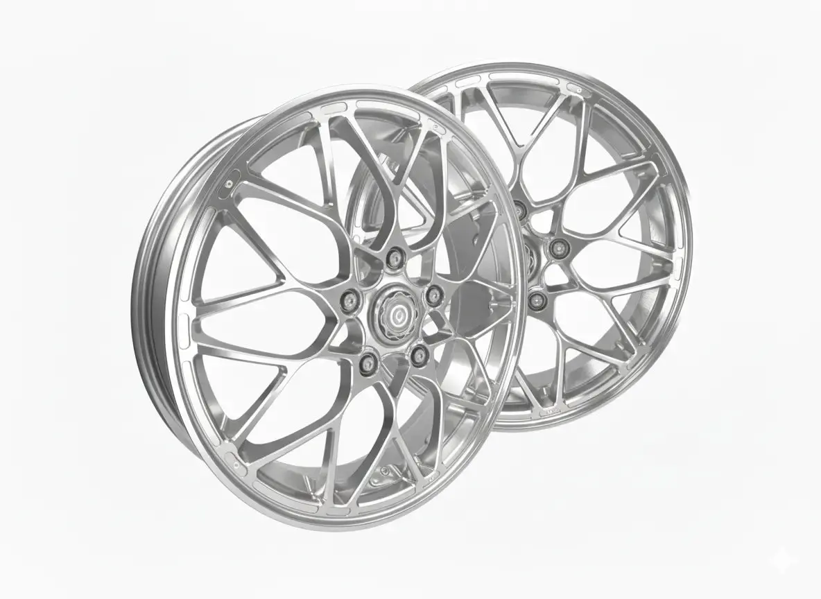 Rim Set Cnc 1O1 Factory X.I.N Silver | Vespa Gts/Gts Super/Gtv/Gt 60/Gt/Gt L 125-300Cc 1