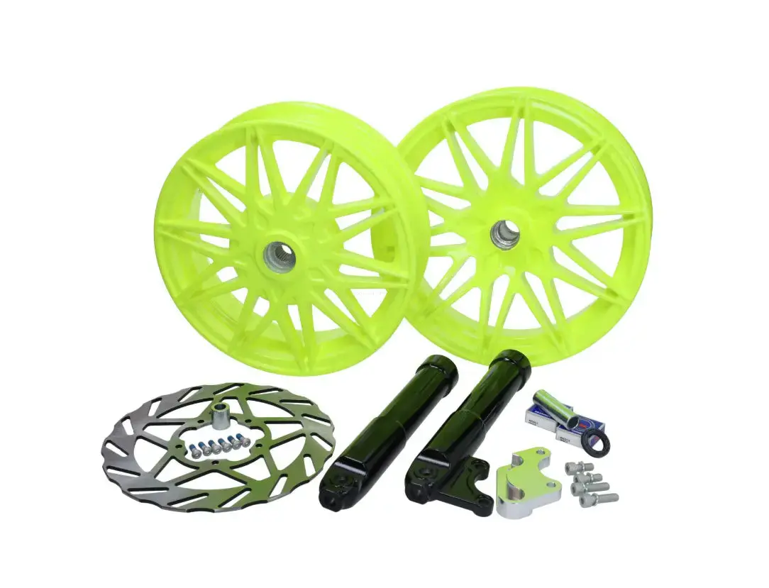 Rim Set Fast Arrow Pro 11" /12" Fluorescent Yellow | Piaggio Zip 2000 2/4T 1