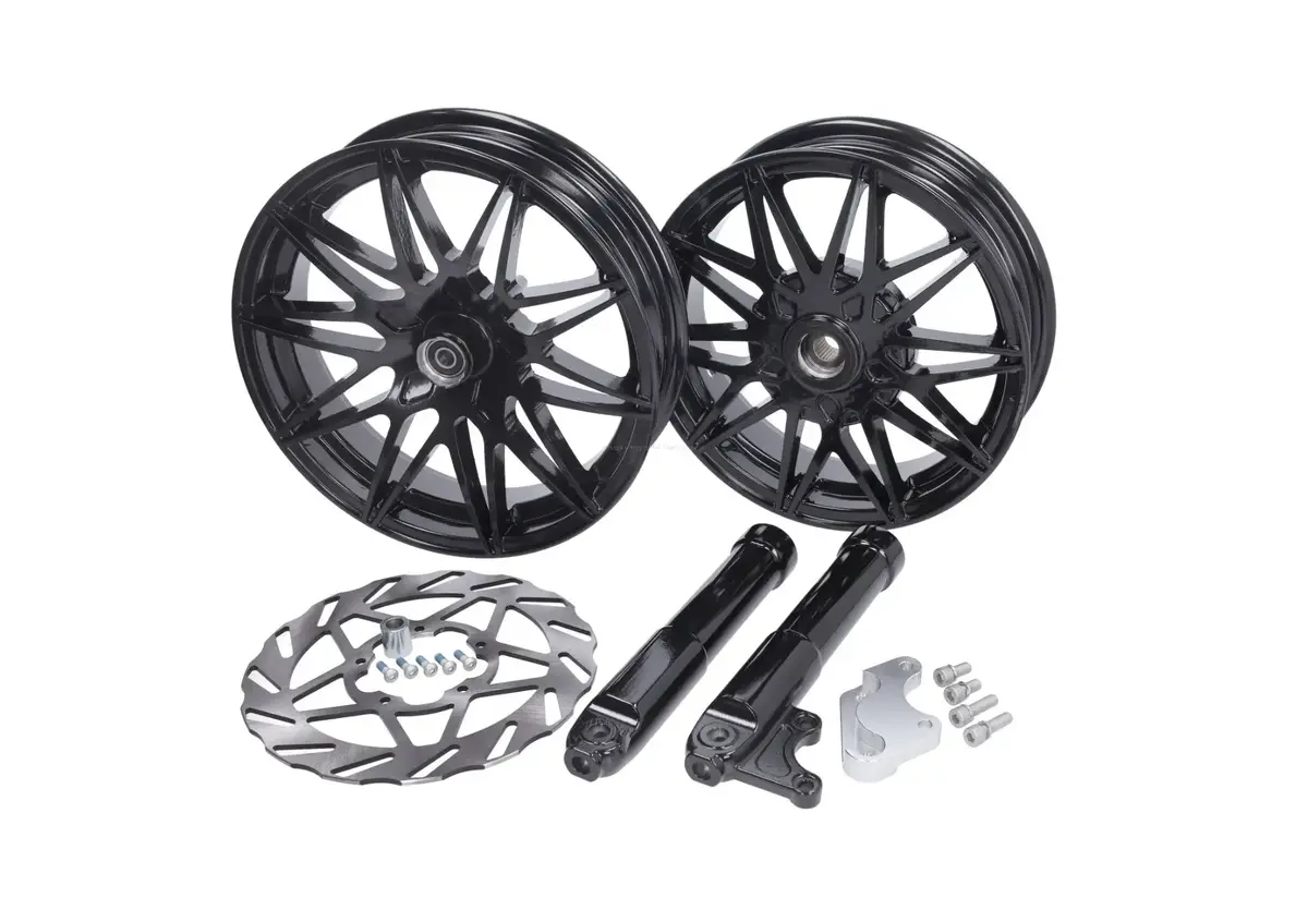 Rim Set Fast Arrow Pro 11" /12" Gloss Black | Piaggio Zip 2000 2/4T 1