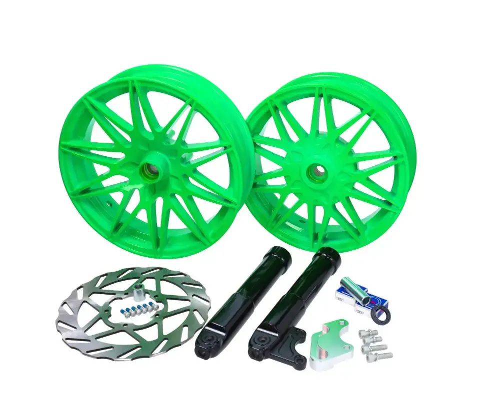 Rim Set Fast Arrow Pro 11" /12" Fluorescent Green | Piaggio Zip 2000 2/4T 1