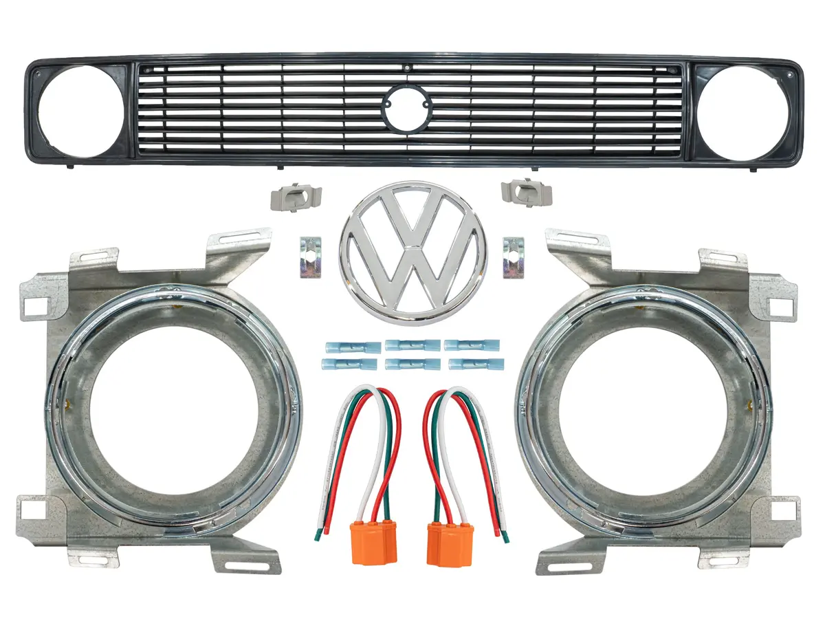 Square-To-Round Headlight Grille Kit [Late Vanagon] 1