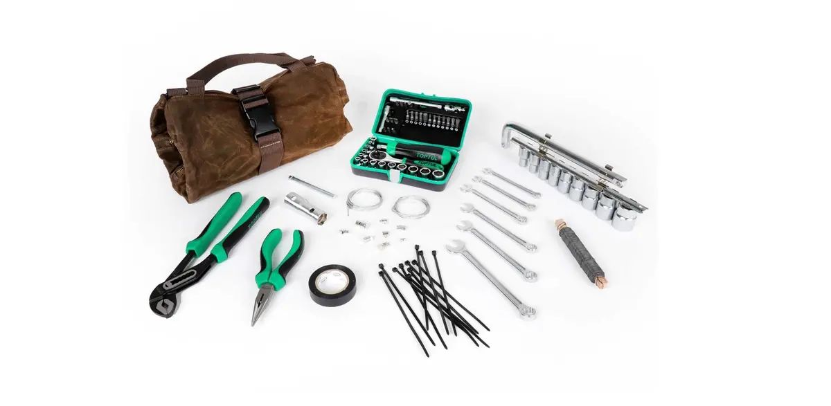 Toolbox With Tool Set Moto Nostra Brown | Vespa 50/75/90/ 98/125/150/ 160/180/200/ 946/ Pk/Px/P/ Tx/Lx/Lxv/ Et2/Et4/S/ Gts/Gt/Gtv/ Lt/Vxl/ Sxl/Vx/ Cosa/ Primavera/ Sprint/ Elettrica 1