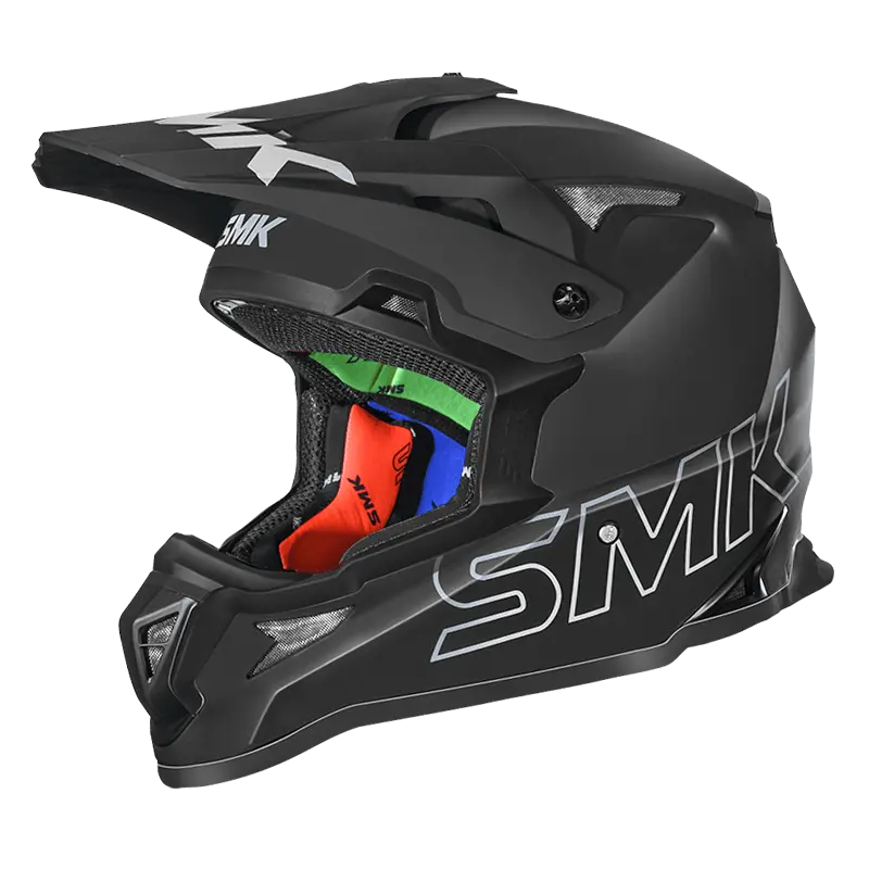 Smk Allterra Solid Matt Black Ma260 Off-Road / Mx Helmet | Motovile Kuwait 1