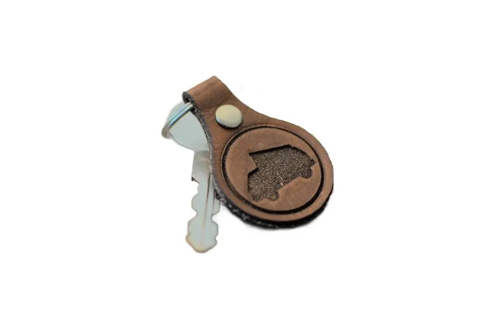 Volkswagen Vanagon Leather Keychain 1