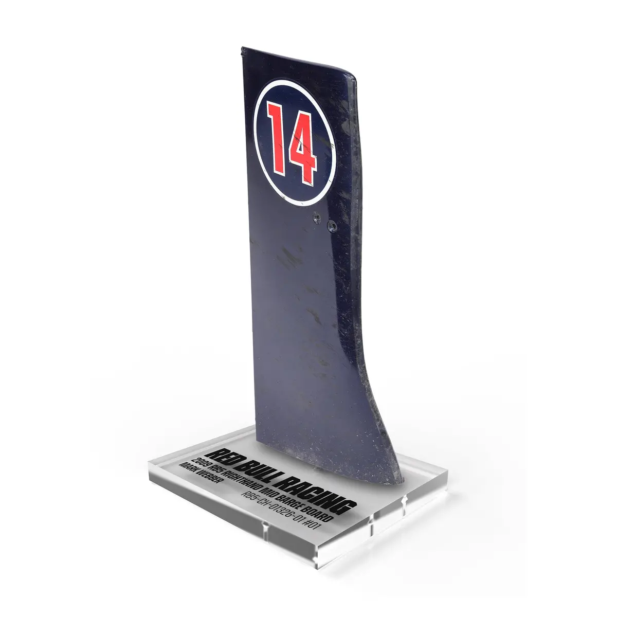 Mark Webber 2009 Red Bull Racing Rb5 Grand Prix Used Righthand Mid Barge Board On Plinth 1