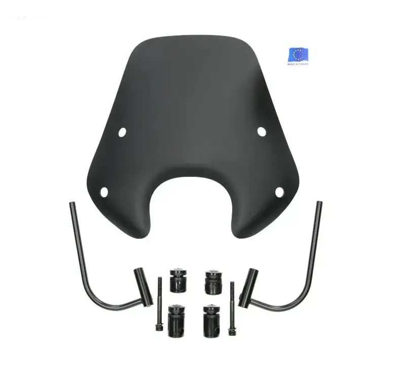 Windshield Fp Parts Low Matt Black | Piaggio Zip Sp/2000 Models 1