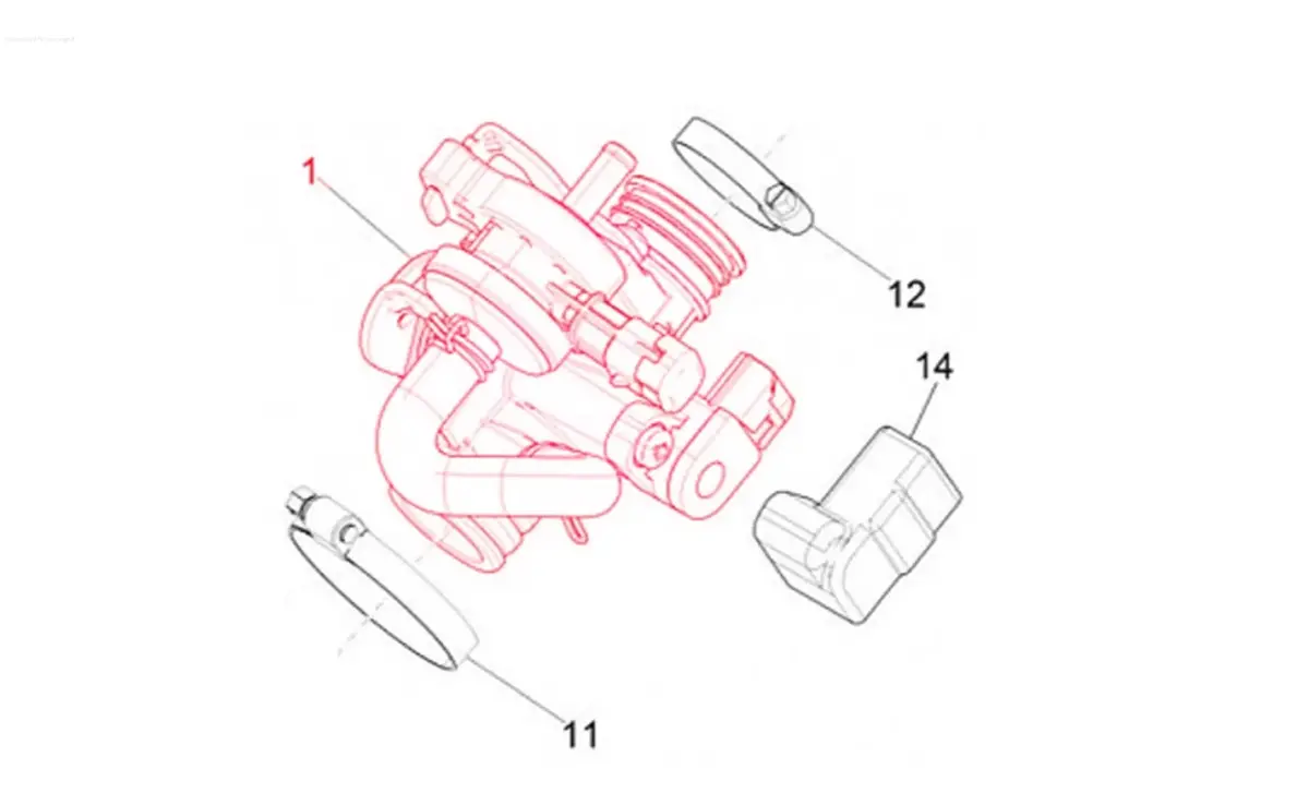Throttle Flap Casing Piaggio | Vespa Primavera/Sprint 50Cc 3V 4T Iget | Piaggio Liberty/Zip Ii 50Cc 3V 4T Iget 1