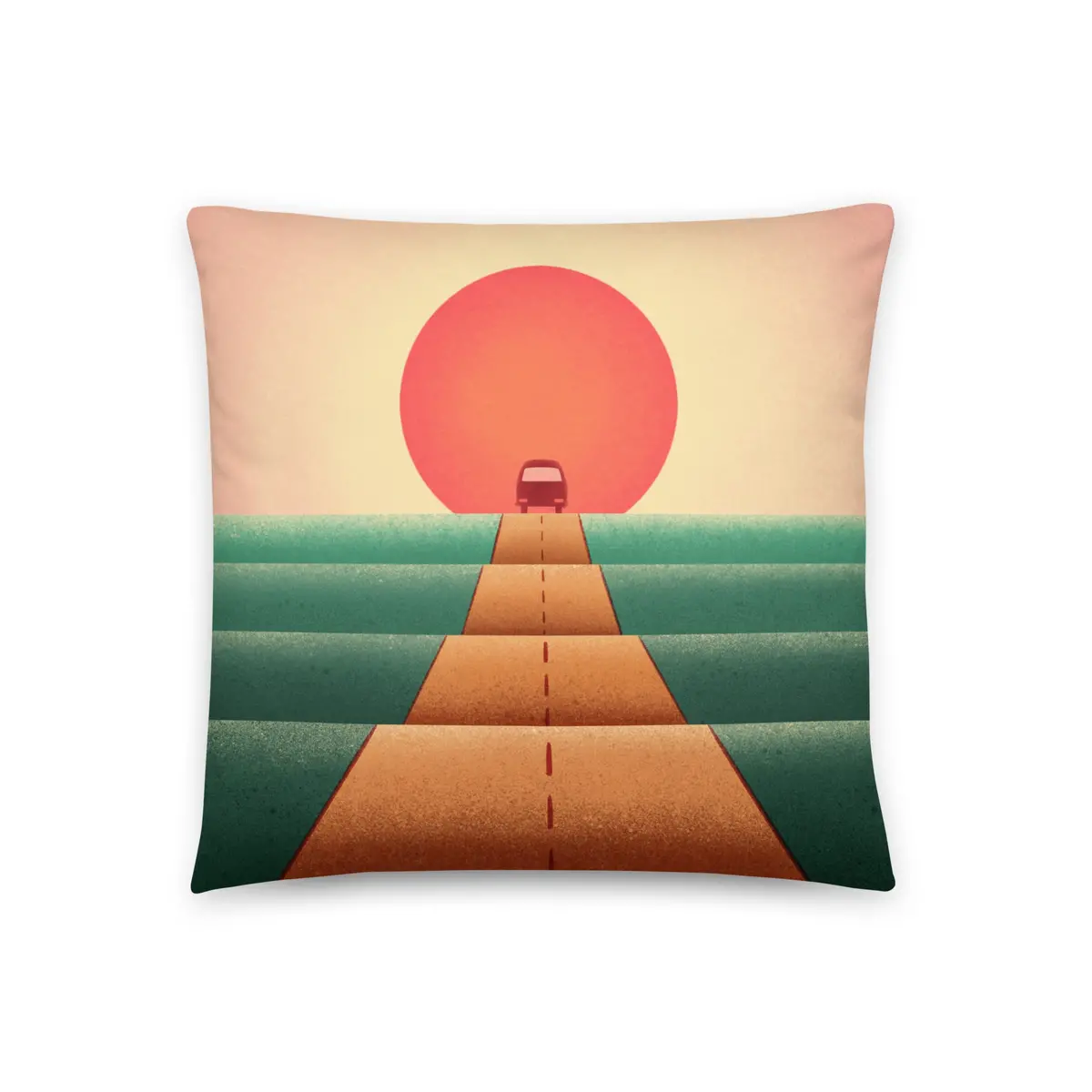 Sunset Road Throw Pillow 1