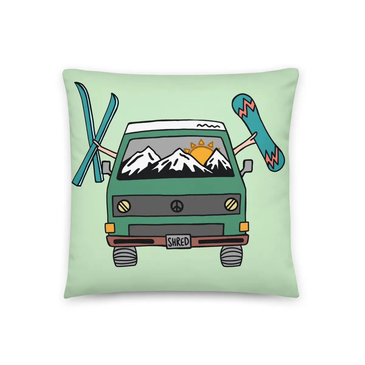 Shred Van Throw Pillow 1