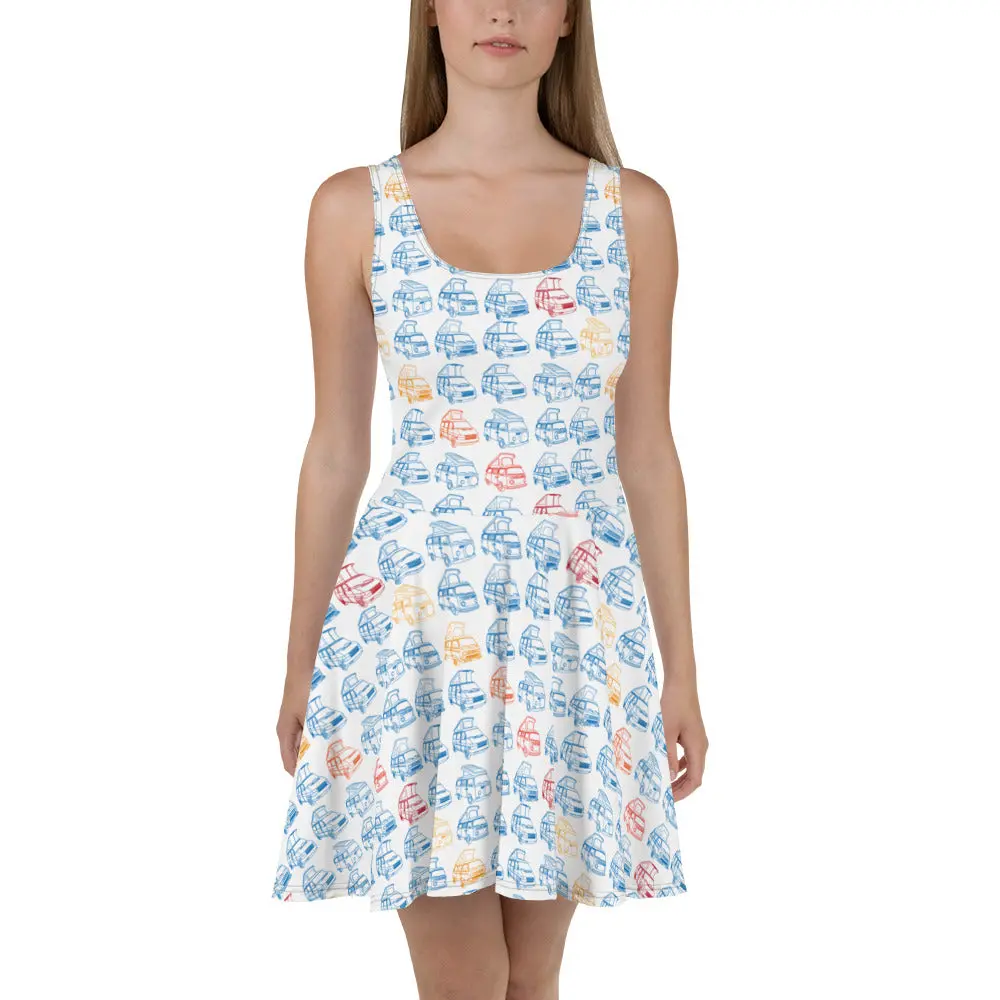 Rainbow Tile Skater Dress 1