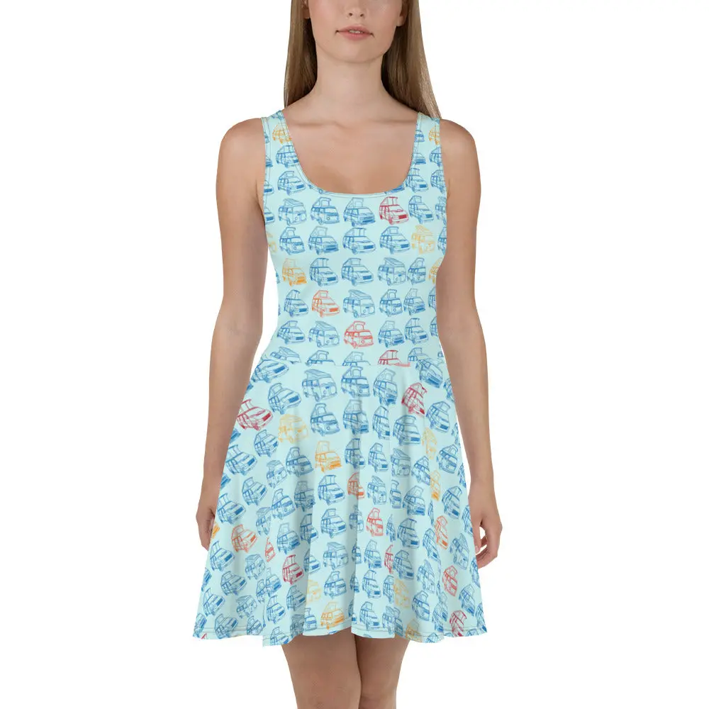 Rainbow Tile Skater Dress 1