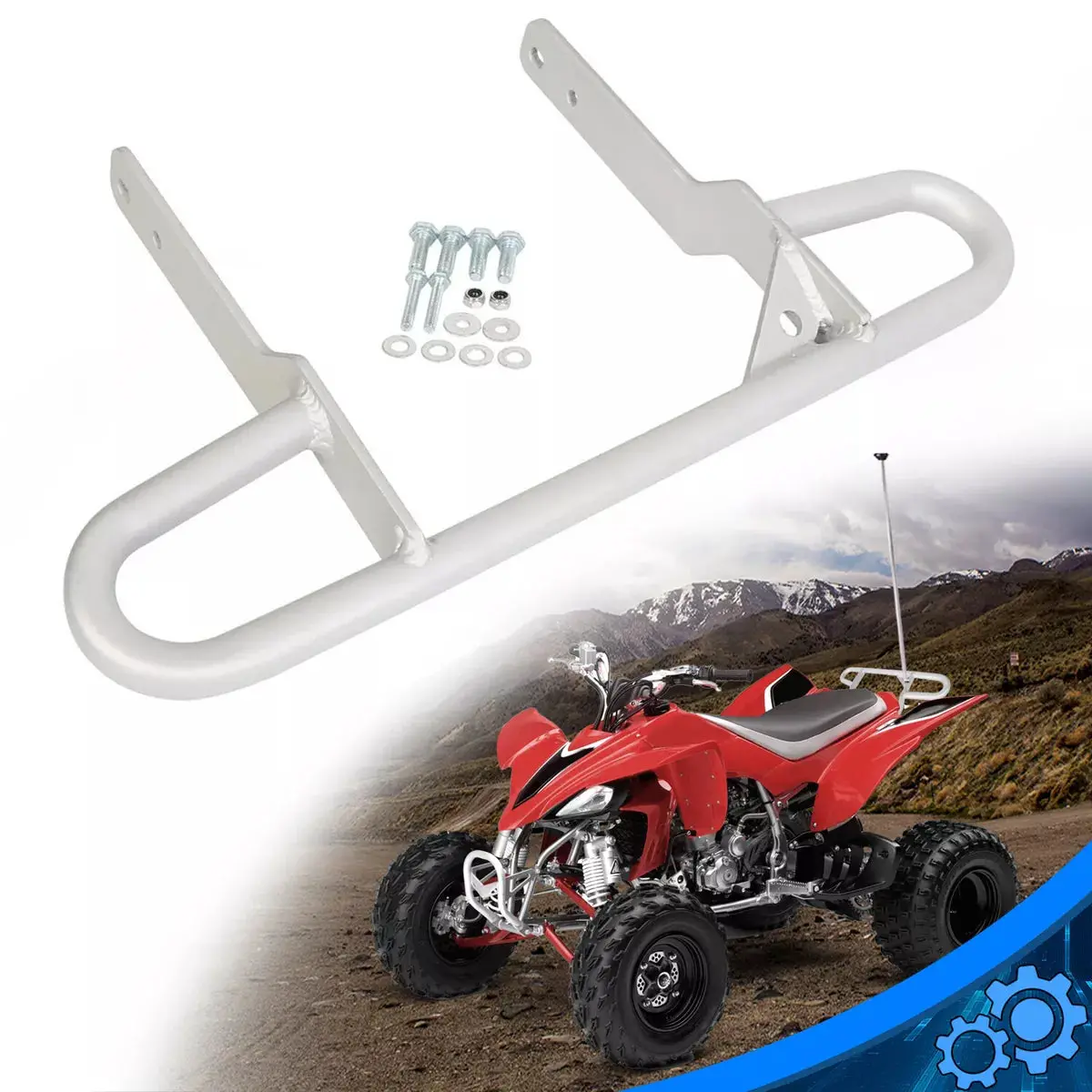 Aluminum Rear Grab Bar Bumper Grabbar For Atv Quad Yamaha Raptor 660 R / Yfz450 1