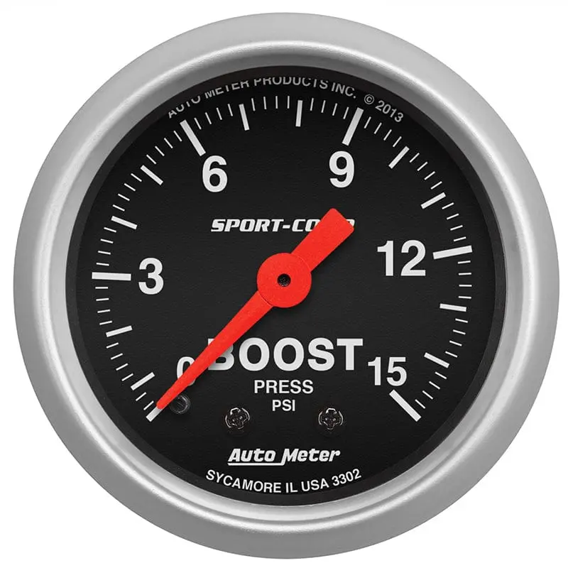 Autometer Sport Comp 2-1/16" Mechanical Boost Gauge – 0–30 Psi Range 1