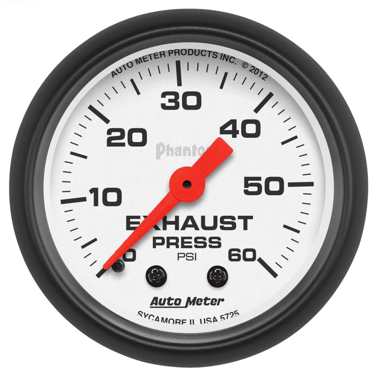 Autometer Phantom Series Analog Gauge – 2-1/16" Diameter, Black Face, 5725 1