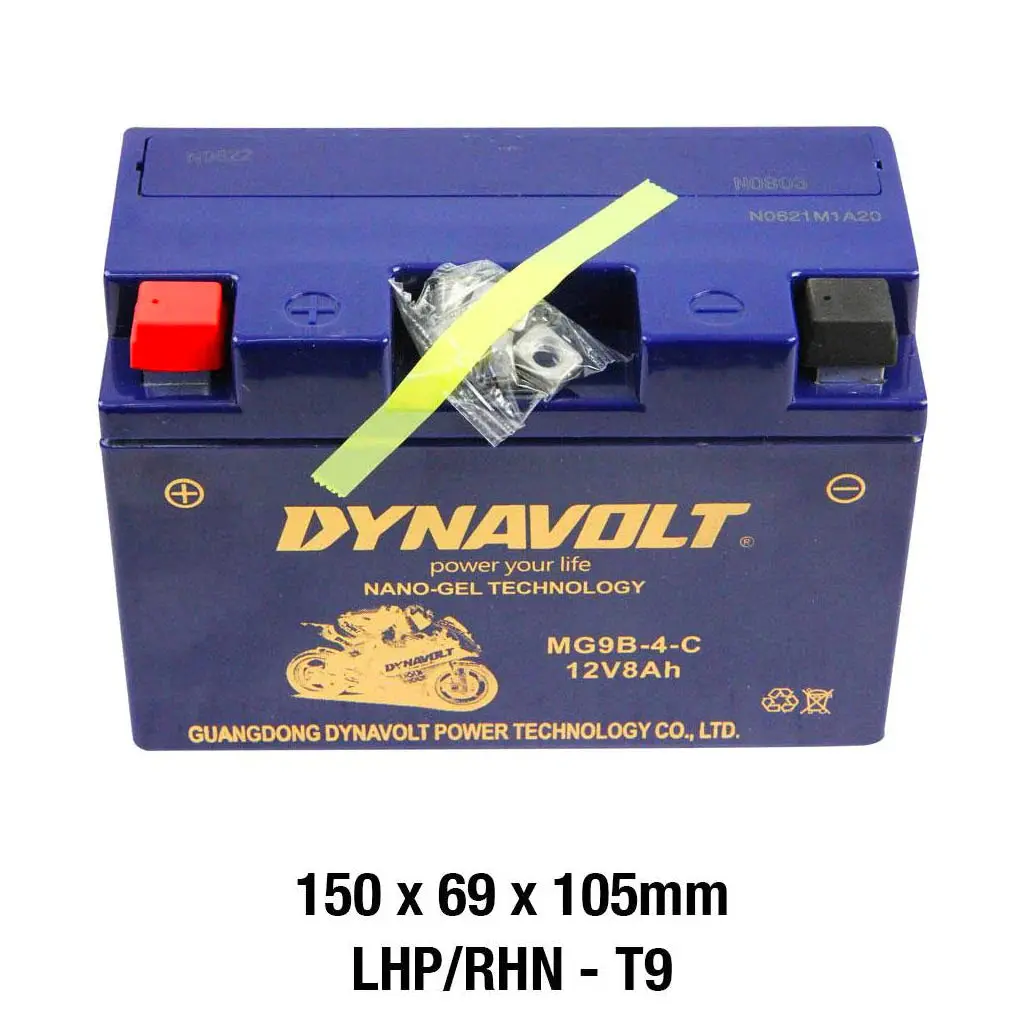Mg9b-4C (Gt9b-4-C)  Dynavolt Nano Gel Battery 12V8ah (Raptor 700) 1