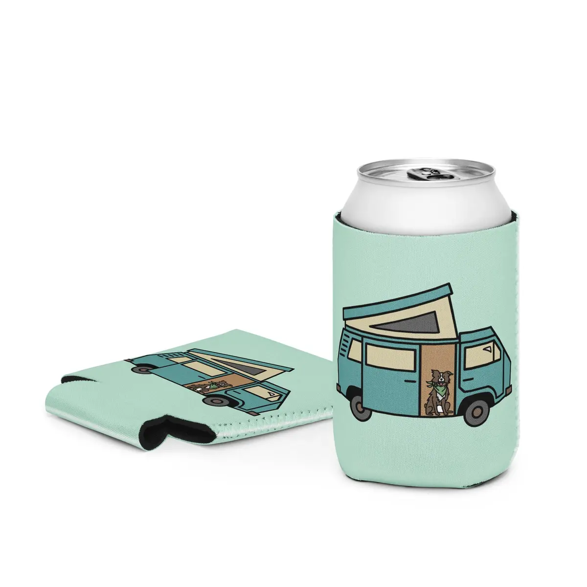 Dog In Van Can Coozie 1
