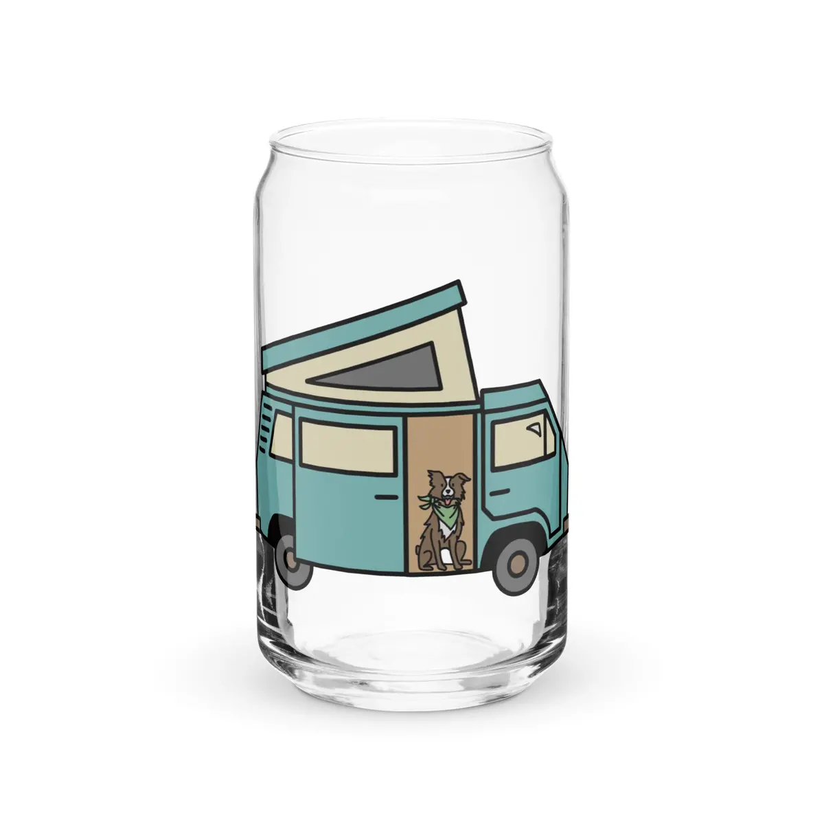 Dog In Van Can-Shaped Pint Glass 2