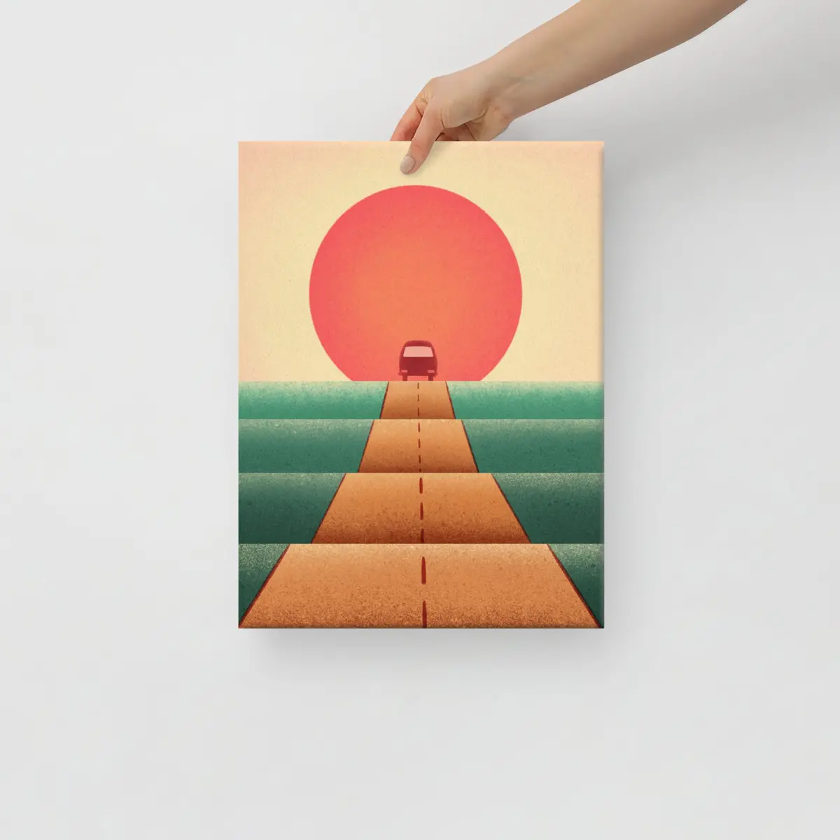 Sunset Bus Canvas Print 1