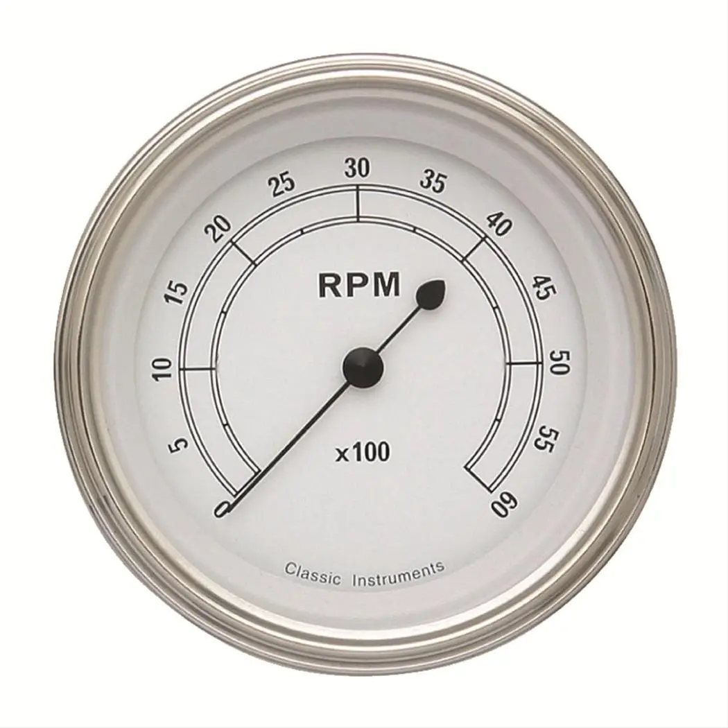 Classic Instruments Classic White Tachometer – Cw60Slf Analog Gauge 1
