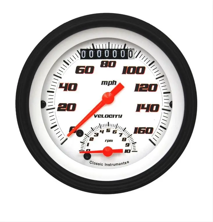 Classic Instruments Velocity Series Gauge Cluster – White-Backlit Dash Kit (Vs20Wblf) 1