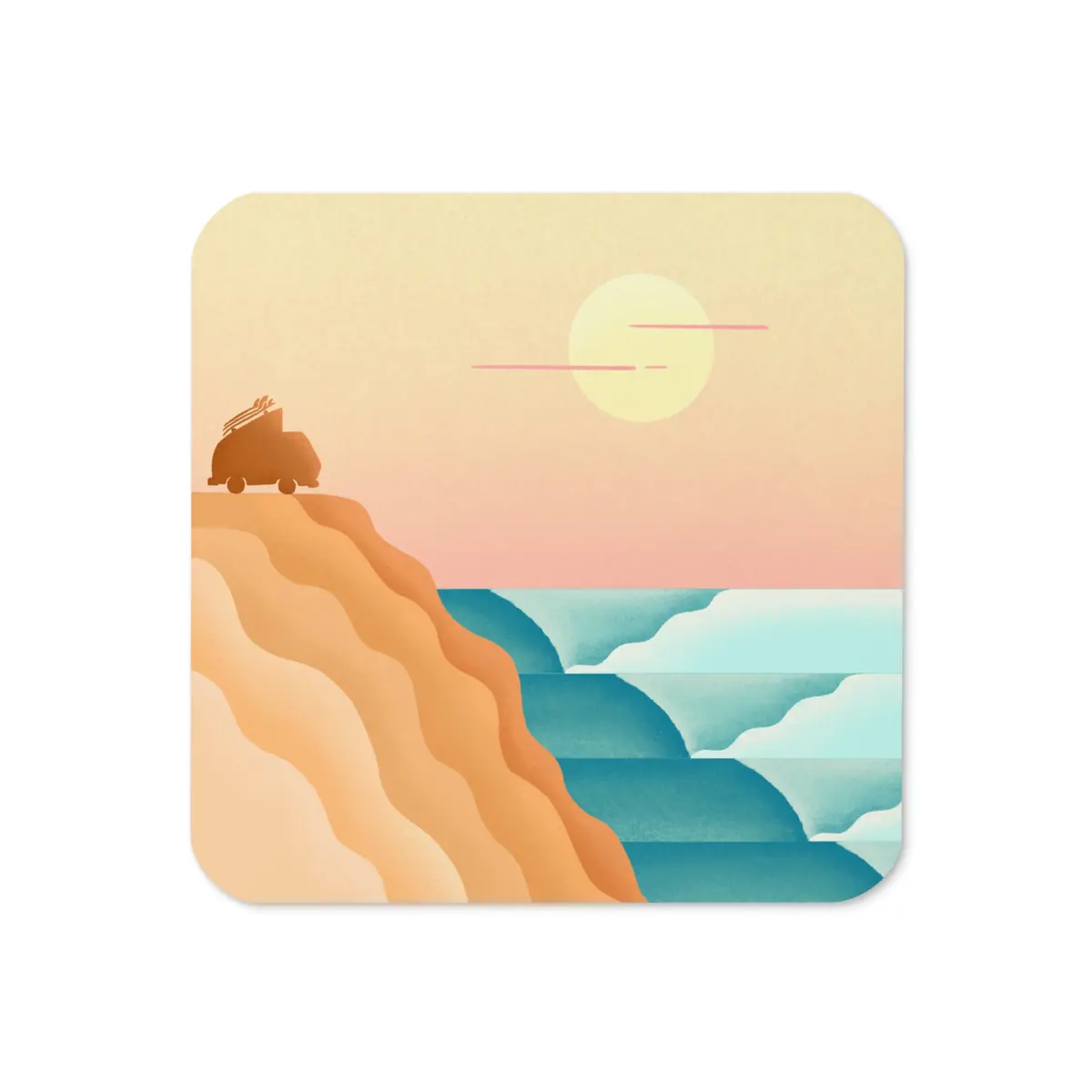Baja Surf Cork-Back Coaster 1
