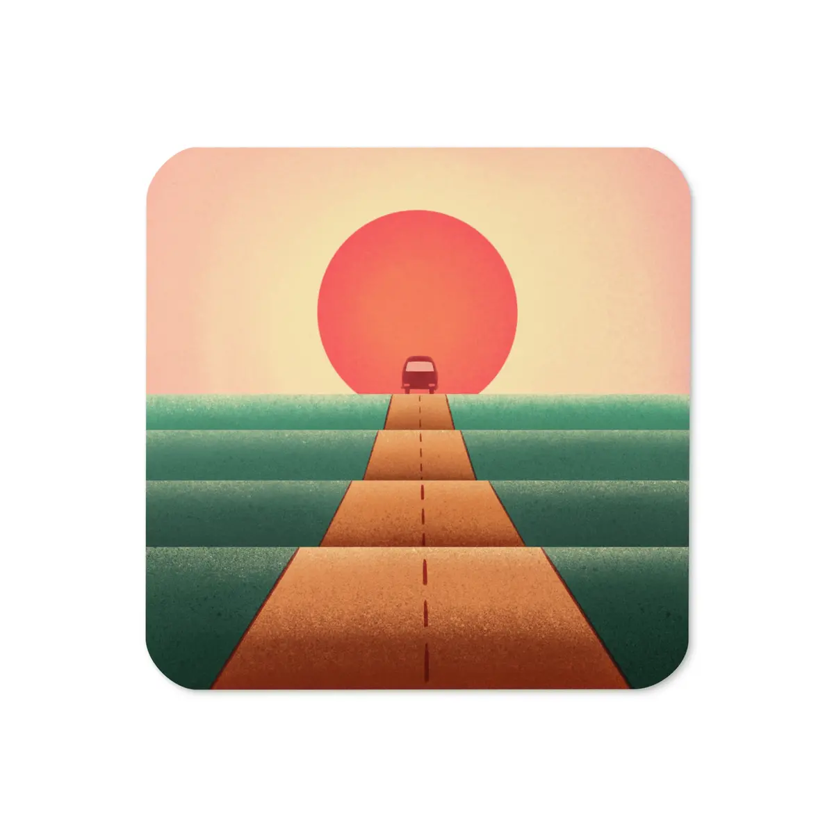 Sunset Road Cork-Back Coaster 1