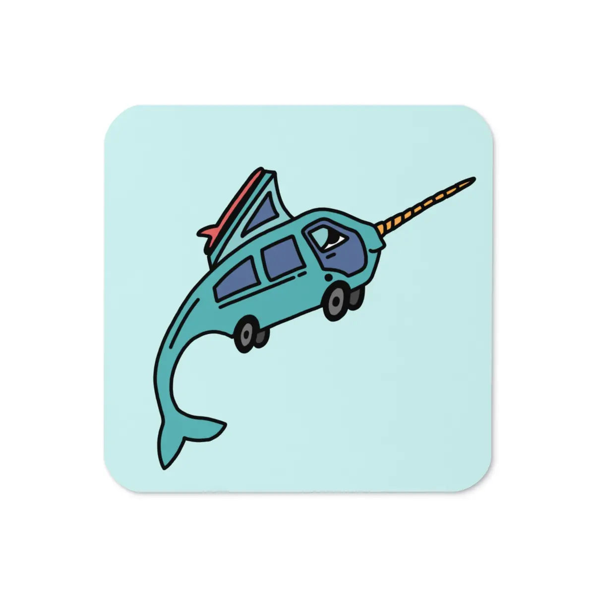 Narwhal Ned Cork-Back Coaster 1