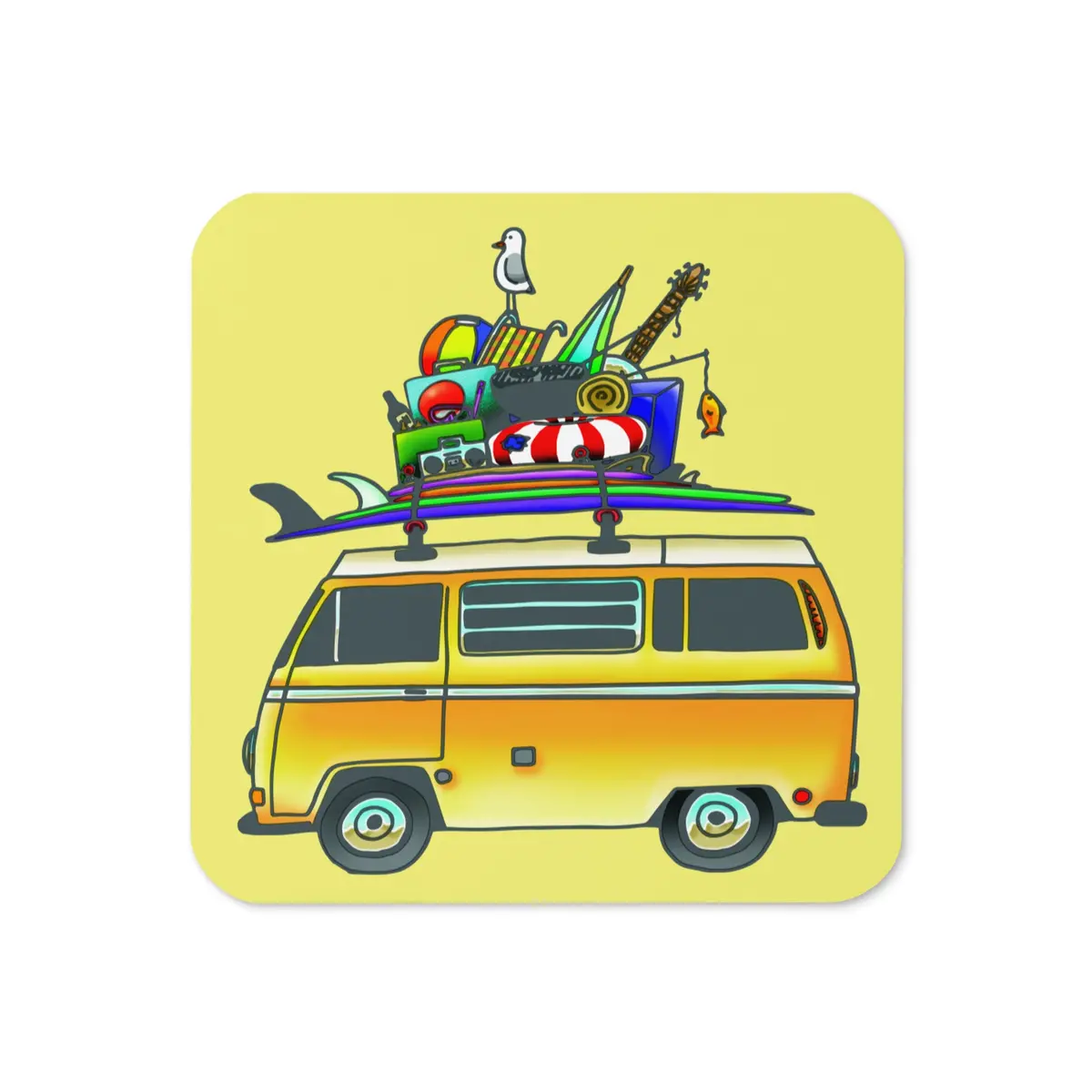 Rad Bus Cork-Back Coaster 1