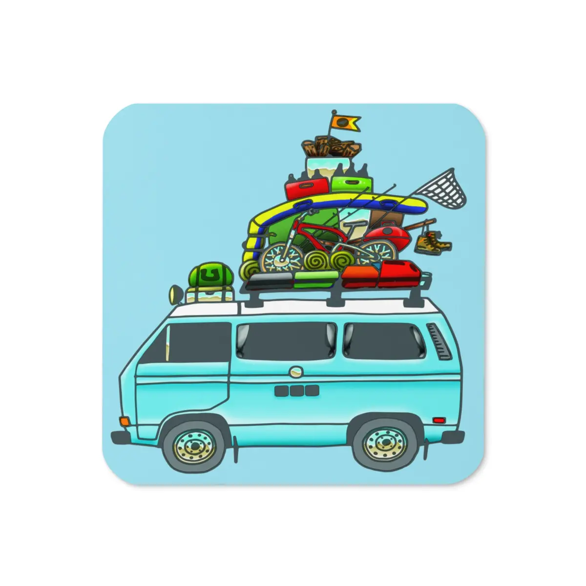 Rad Vanagon Cork-Back Coaster 1