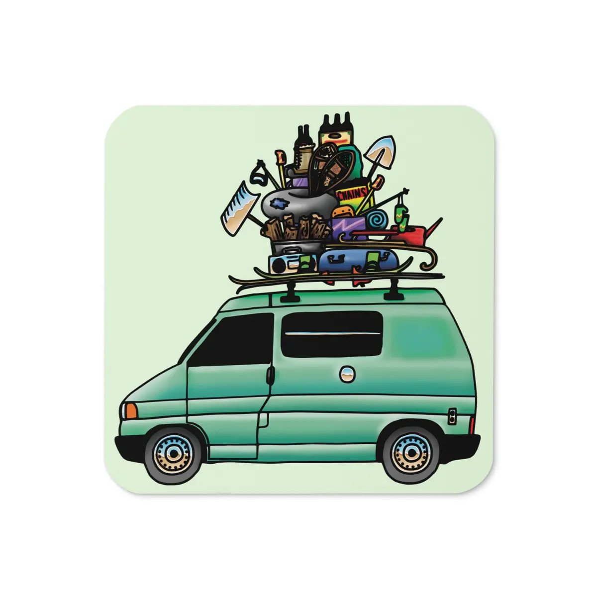 Rad Eurovan Cork-Back Coaster 1