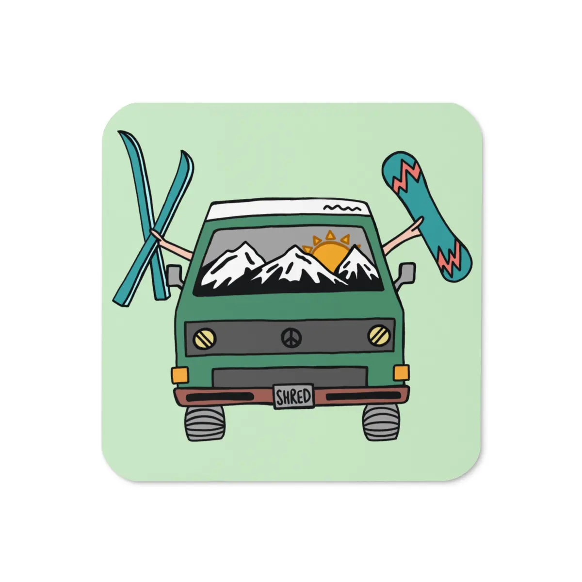Shred Van Cork-Back Coaster 1