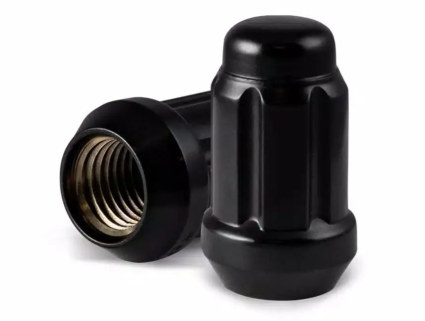 -1/2X2.0  Black Closed End Spline 6 Lug Nut Set Of 24 W/ Key - 8740K6-B 1