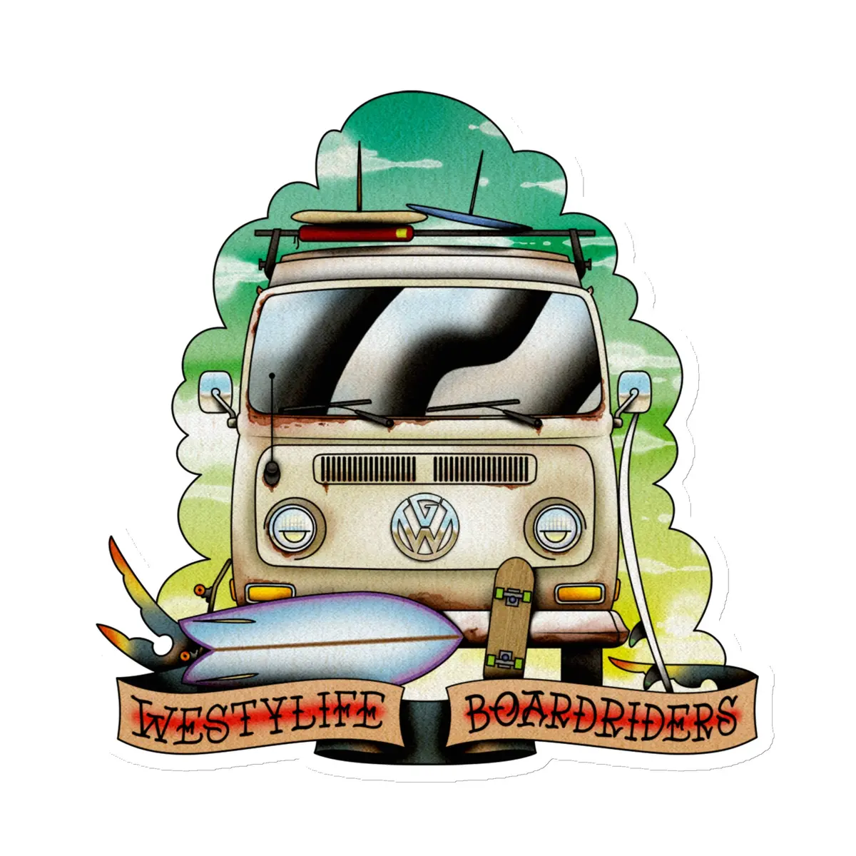 Westy Life Boardriders Bus Face Magnet 3