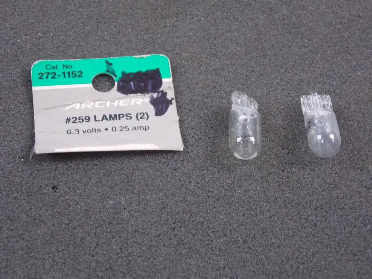 Archer Light Bulb Lamps 259 (2) 6.3V - 0.25 Amp 272-1152 1