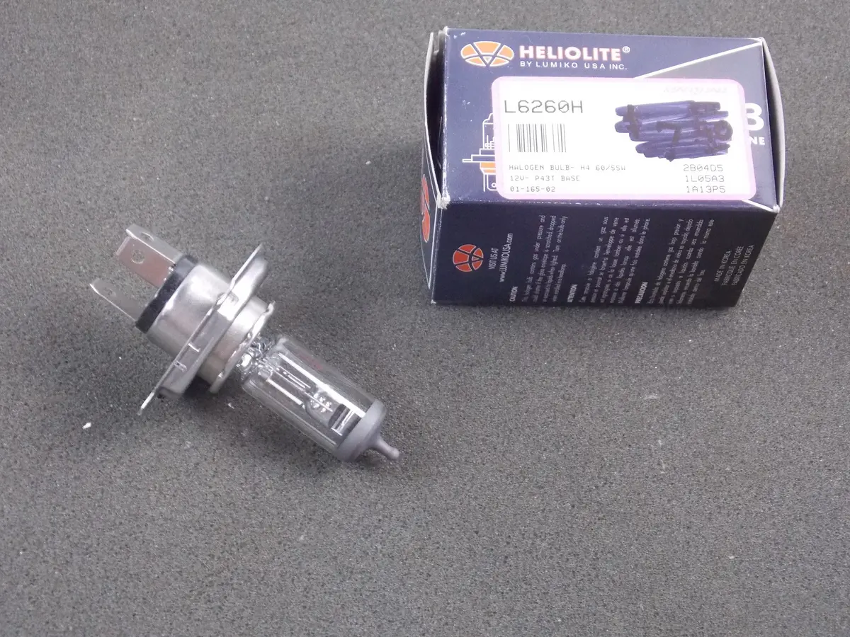 Heliolite Halogen Headlight Bulb H4 60/55W 12V P43t Base Motorcycles L6260h 1