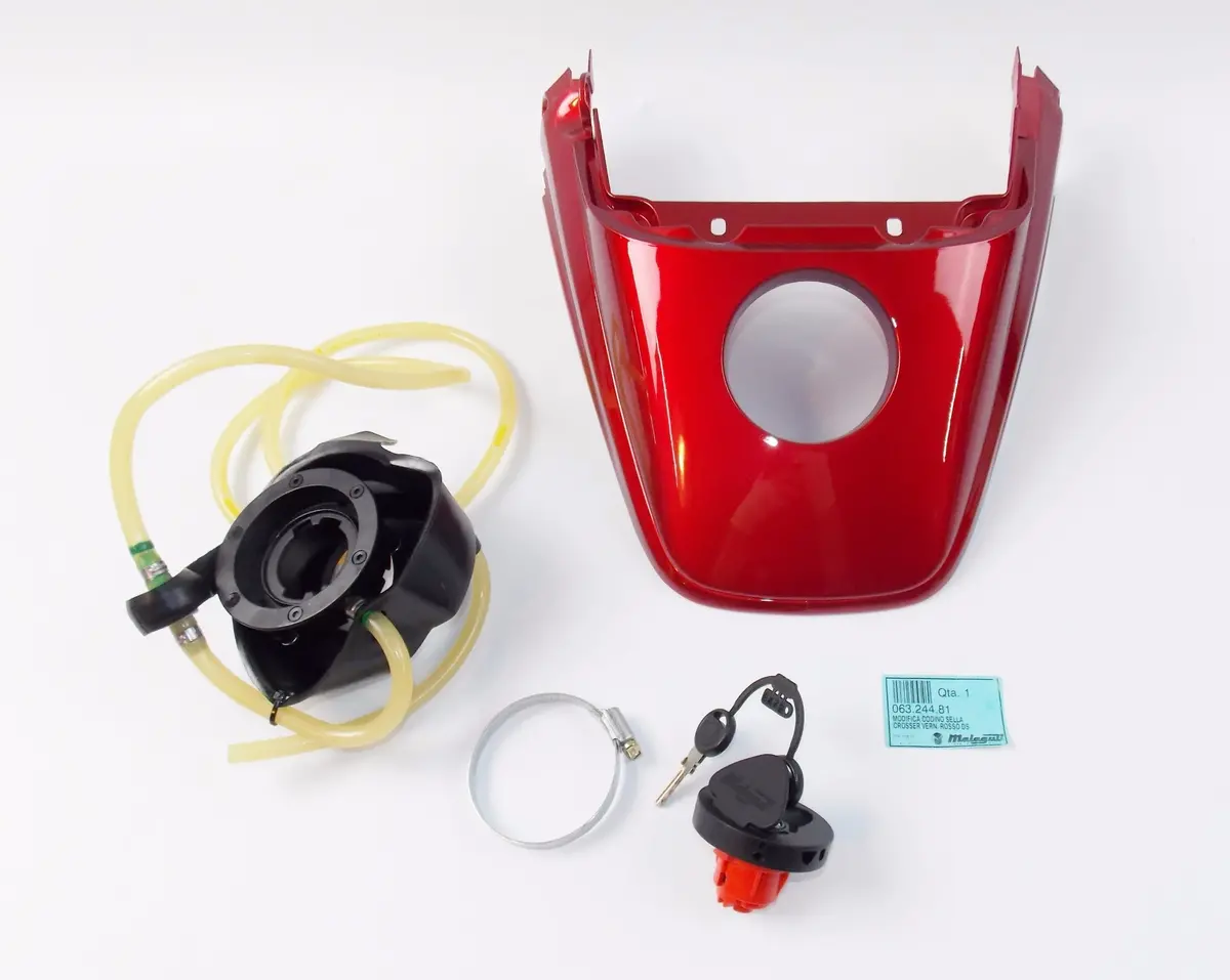 Oem Malaguti Crosser Cr1 Red Tail Gas Tank Cover + Fuel Cap + Gasket 063.244.81 1