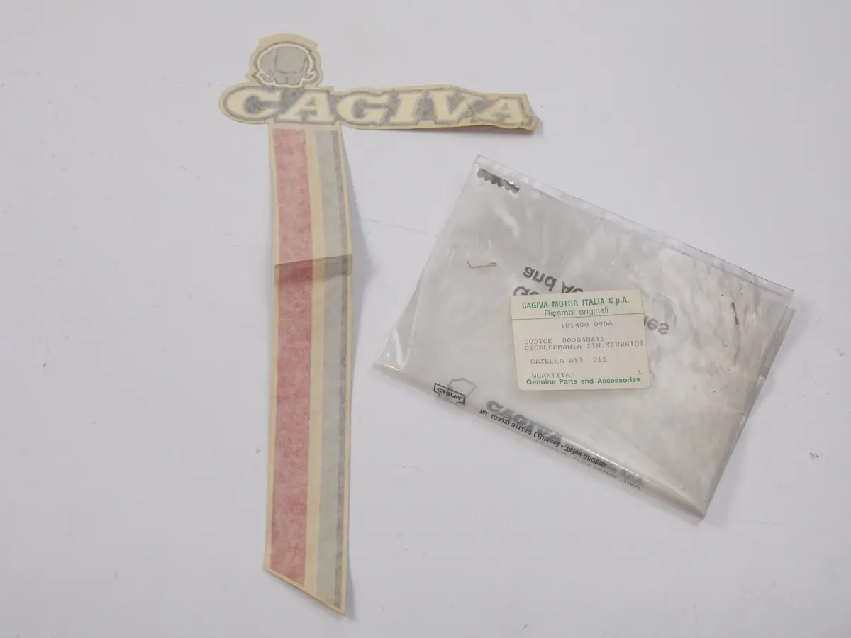 Nos Oem Cagiva Elefant 2 / Elefant 200 Left Sticker "Cagiva" 800048611 1