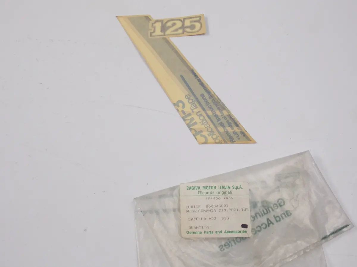 Nos Oem Cagiva Aletta Rossa 125 Red Left Guard Sticker "125" 800043007 1