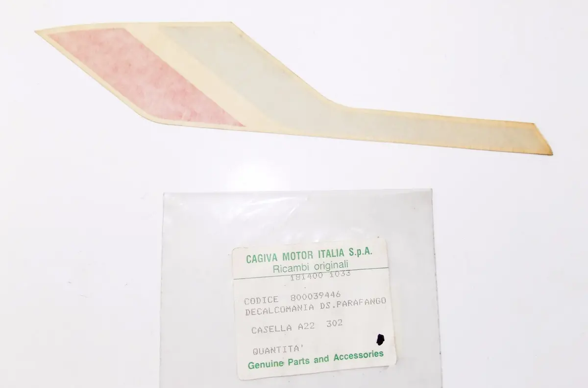 Nos Oem Cagiva Ala Rossa Rh Black/White Rear Fender Sticker 800039446 1