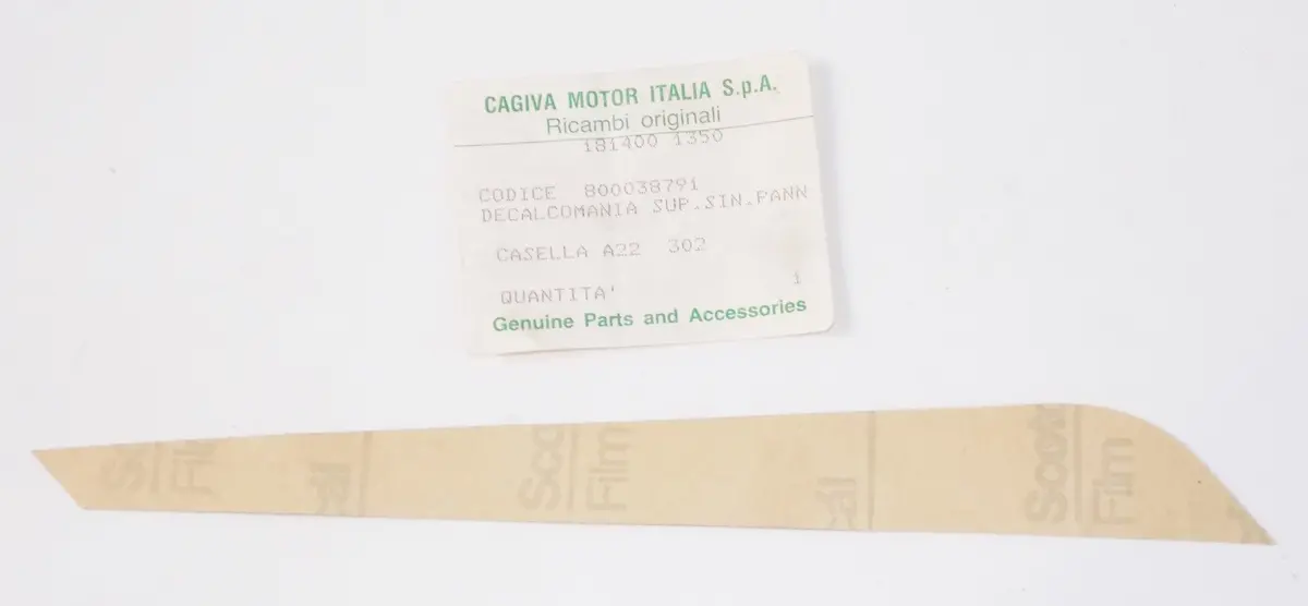 Nos Oem Cagiva Sst 125 Aletta Left Stiker Upper Transfer Brown Cover 800038791 1