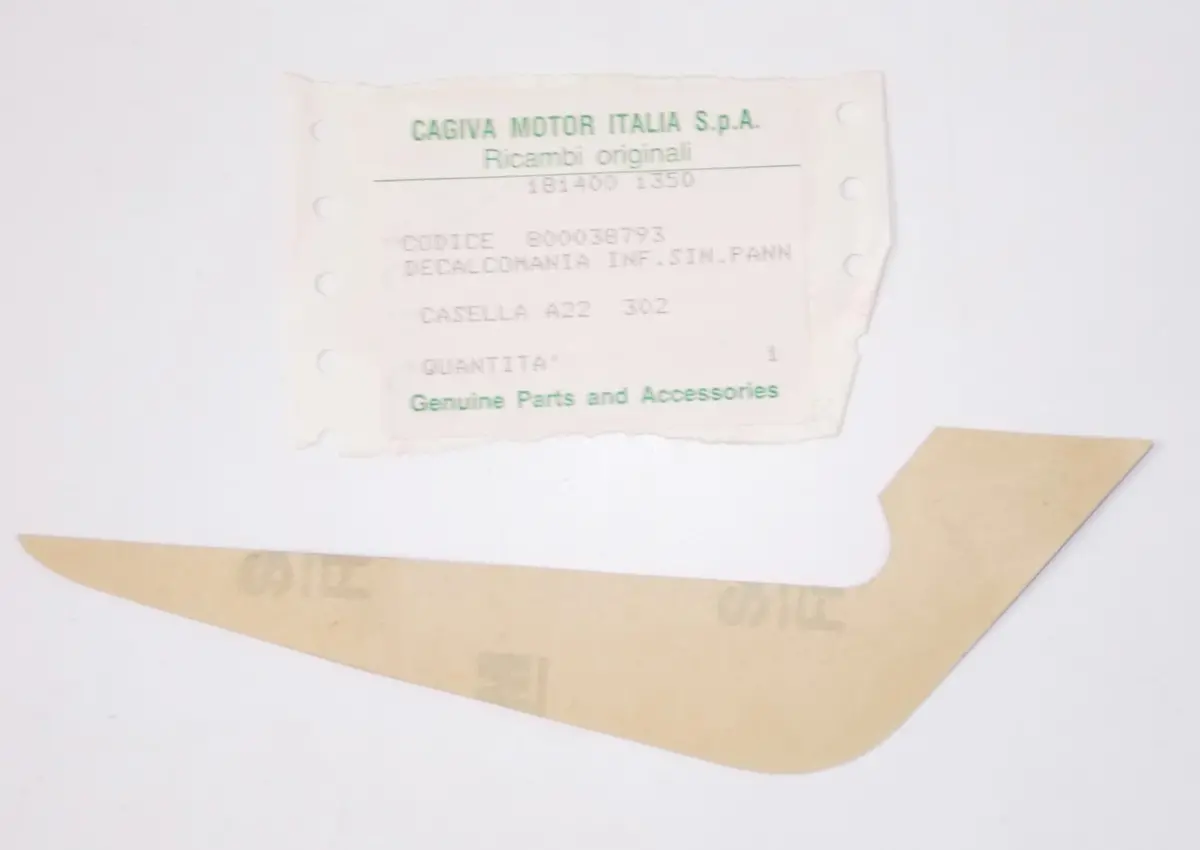 Nos Oem Cagiva Sst 125 Aletta Left Stiker Lower Transfer Brown Cover 800038793 1