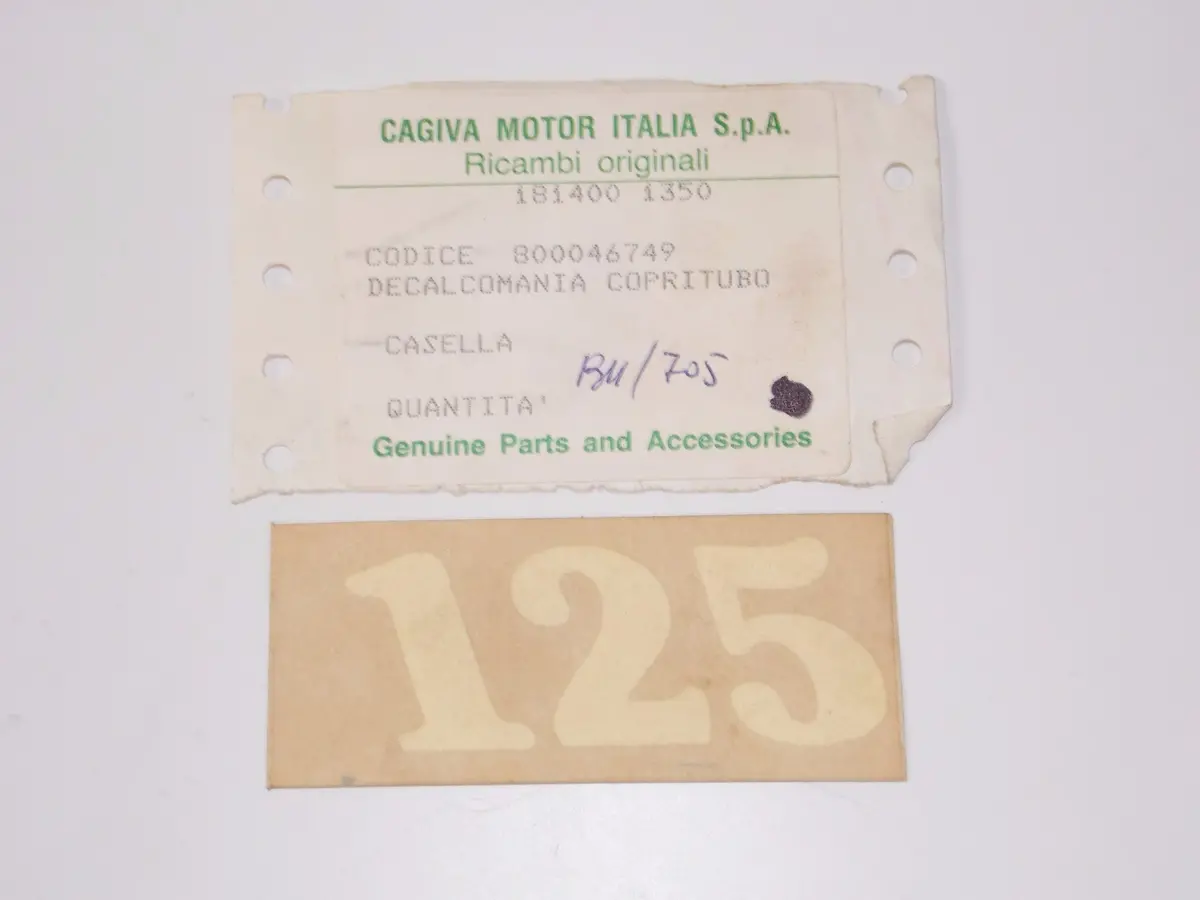 Oem Cagiva 1985 Elefant 125 Emblem Mark Trim "125" L.H Sticker 800046749 1