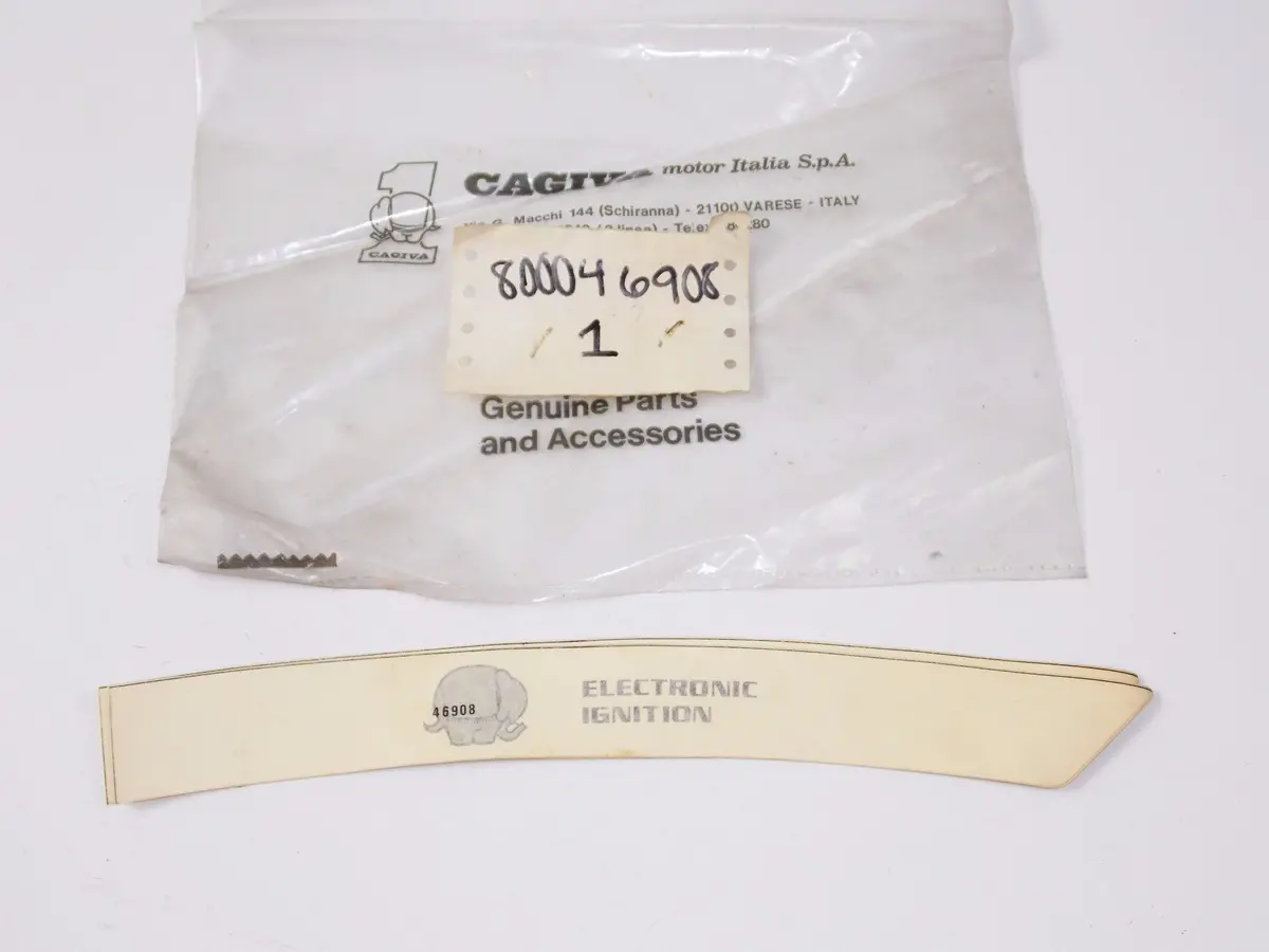Nos Oem Cagiva Rh Sticker Decal "Electronic Ignition" 800046908 1