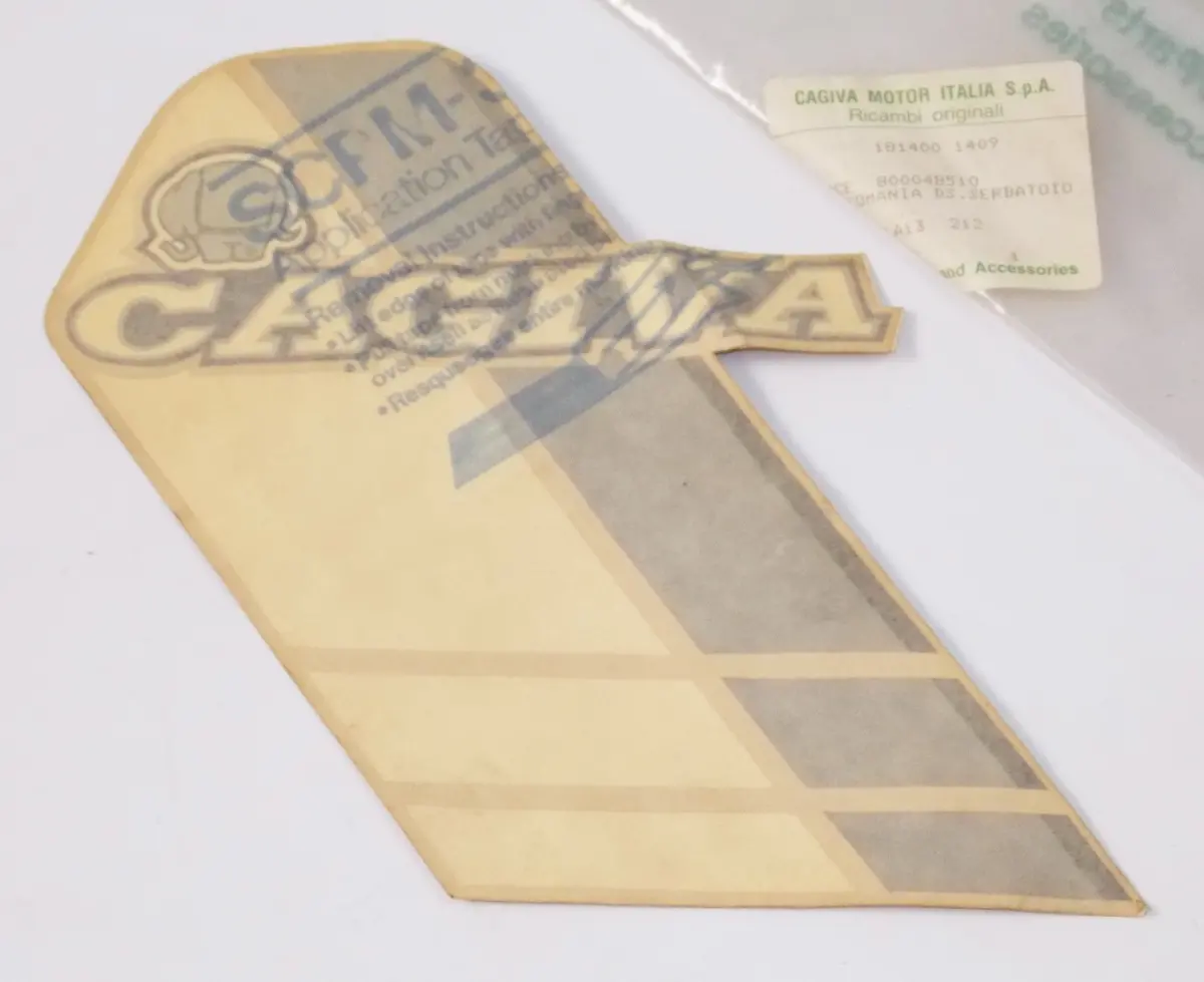 Nos Oem Cagiva Elefant 200 Rh Gastank Sticker Decal Emblem "Cagiva" 800048510 1