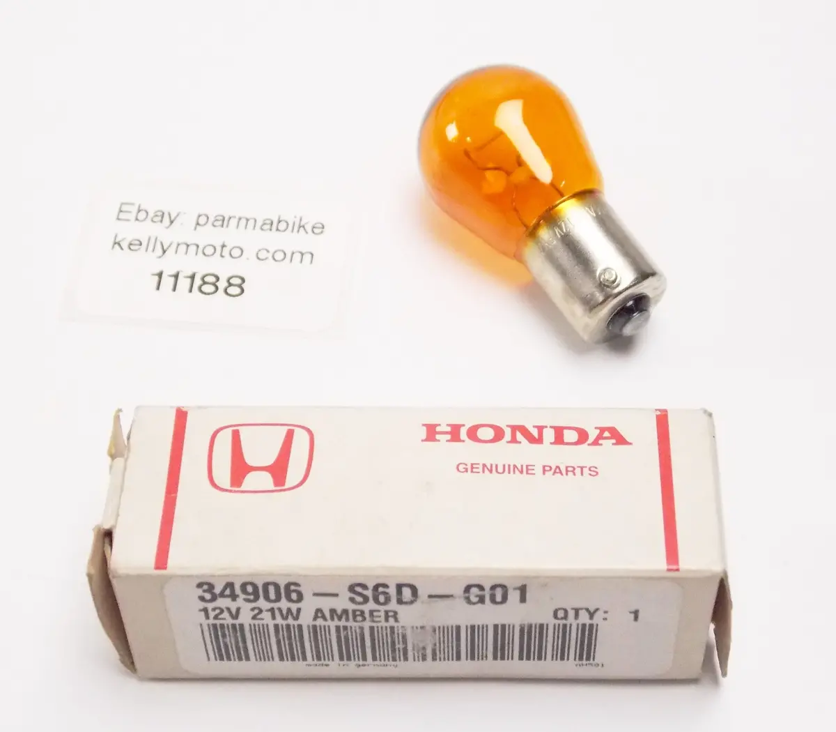 Oem Honda Light Bulb Amber 12V Py21w Osram 7507 Turn Signal 34906-S6d-G01 1