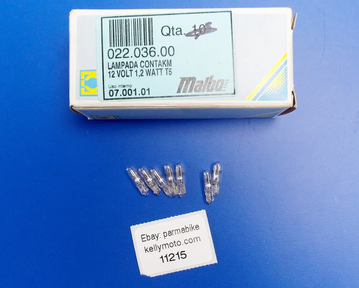 7X Oem Malaguti Speedometer Light Bulb 12V 1,2W T5 022.036.00 1